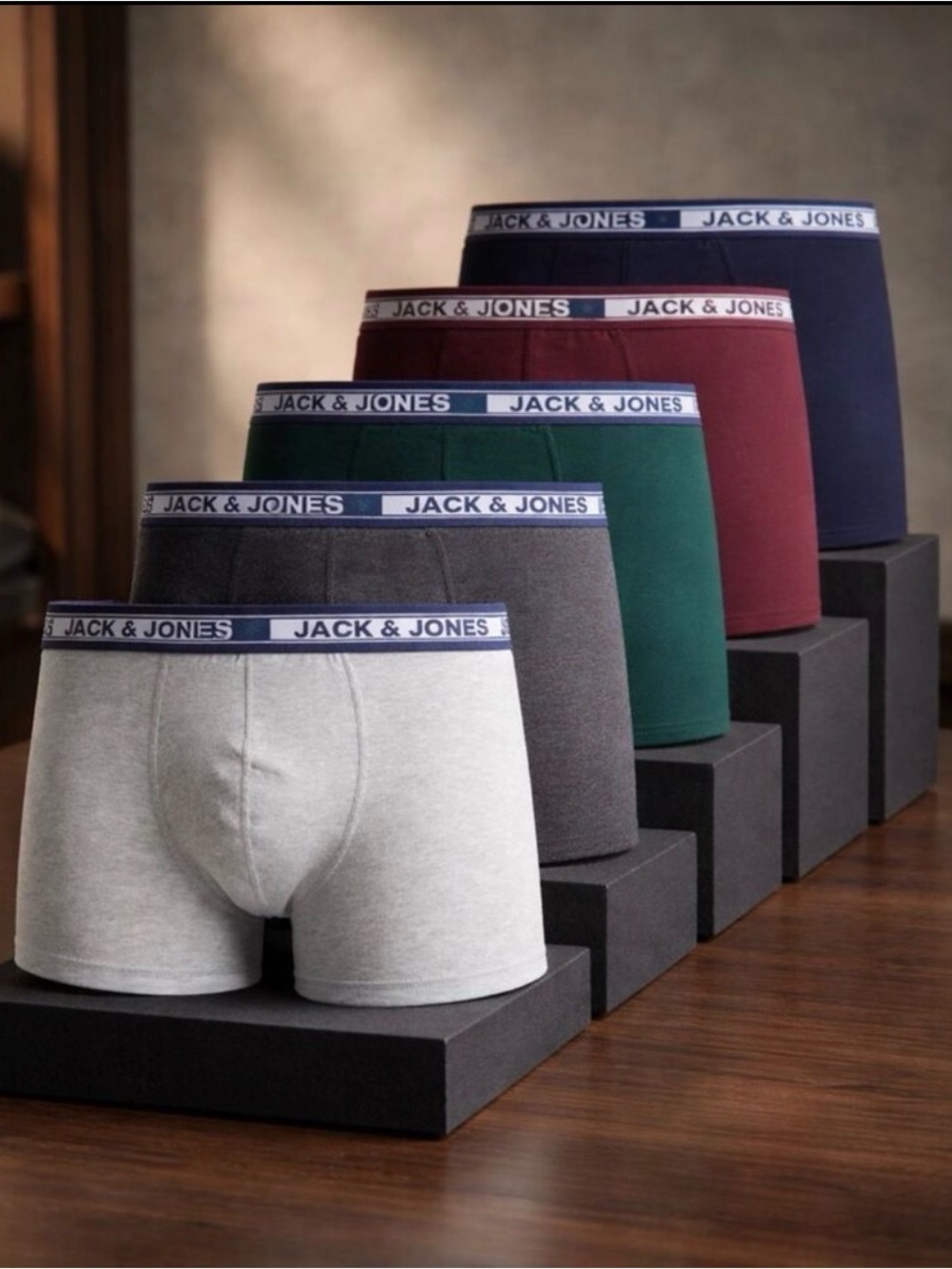 NWT Jack & Jones Oliver Men’s 5 Pack Boxer Briefs Multi Color - Size Large